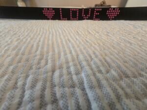 Tilt Brand Black Belt Hot Pink Studs LOVE Sz Large Rock Goth Pride whimsy alt Lg